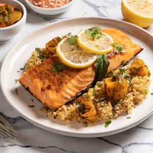 Grilled Lemon Herb Salmon with Quinoa