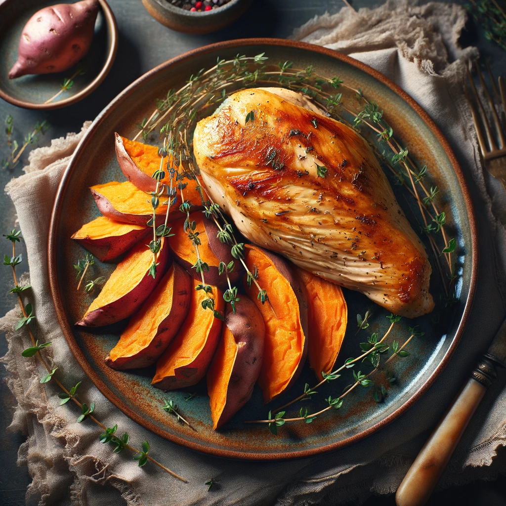 Roasted Chicken with Sweet Potato