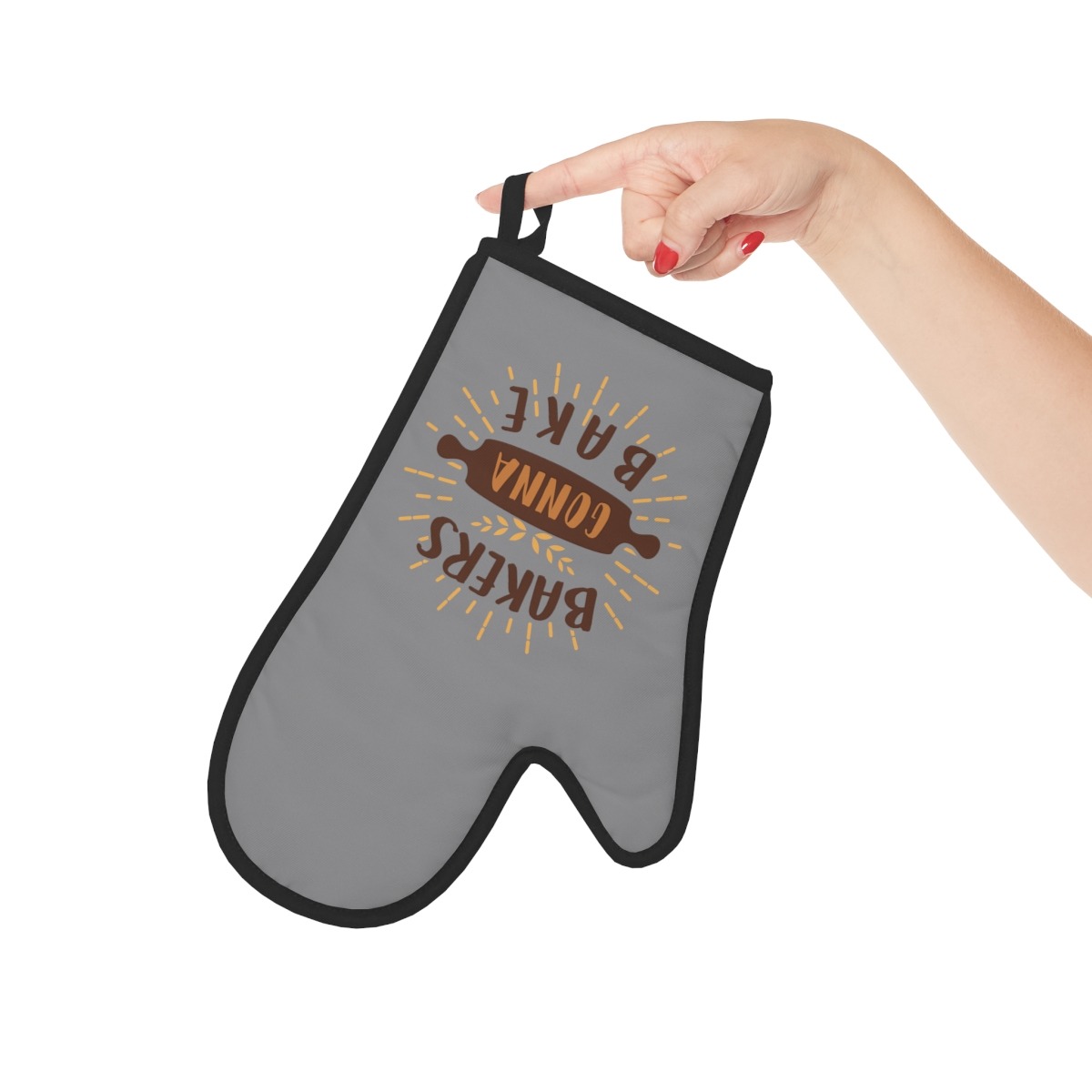 Oven Glove, Bakers Gonna Bake- Gray - Image 4